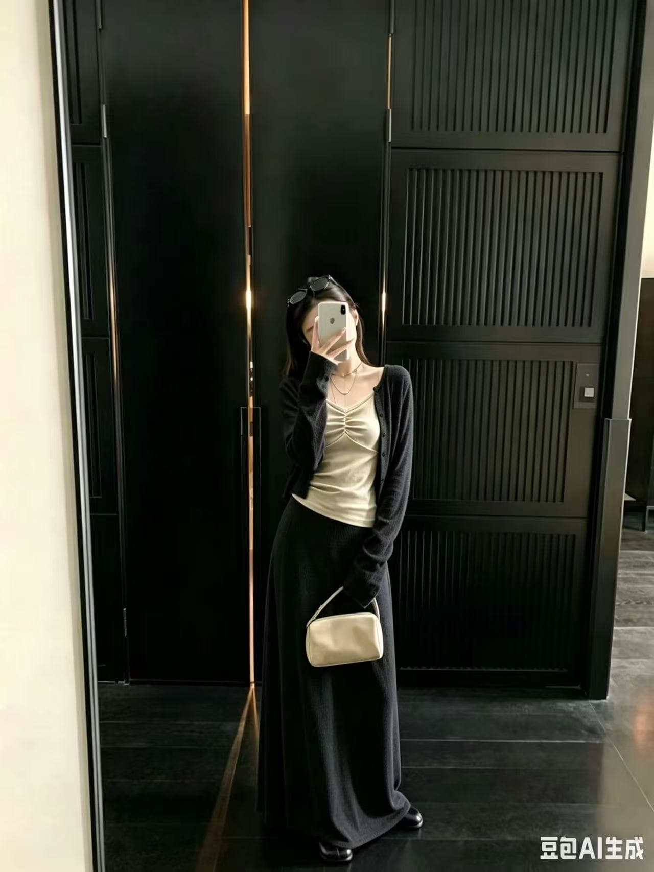 새로운 프랑스식 고급 센스 몸매 가꾸기 쇼트 스타일 자외선 차단 오픈 가디건 슬립 허리밴드 반신 스커트 3종 세트 이미지 2