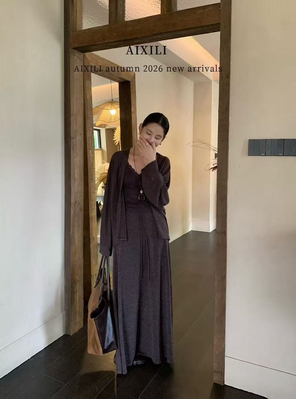 새로운 레이스 V넥 레이스 조끼 외부 가져 가라. 오픈 가디건 허리밴드 펌프 로프 반신 스커트 3종 세트 이미지 3