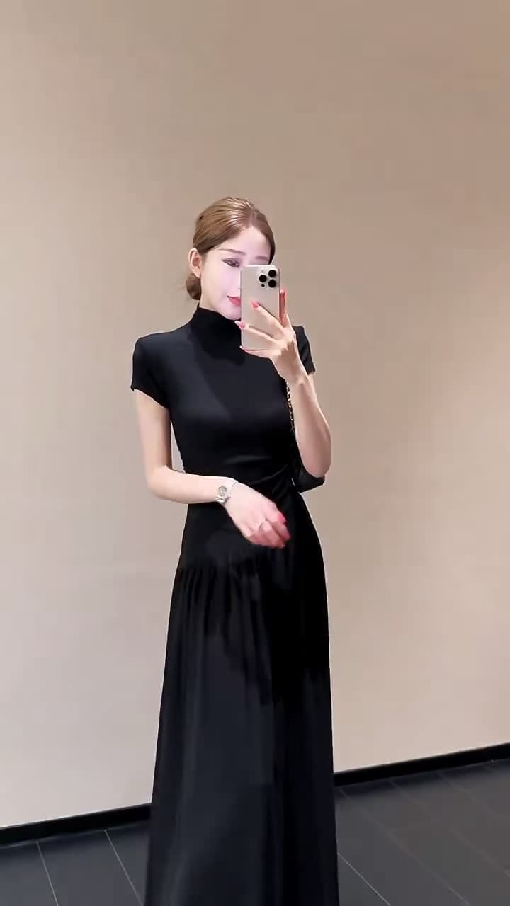 새로운 순수한 욕망 바람 섹시함 핫걸 품격 민소매 몸매 가꾸기 조끼 허리밴드 큰 진자 반신 스커트 투피스 세트 상세 이미지 3