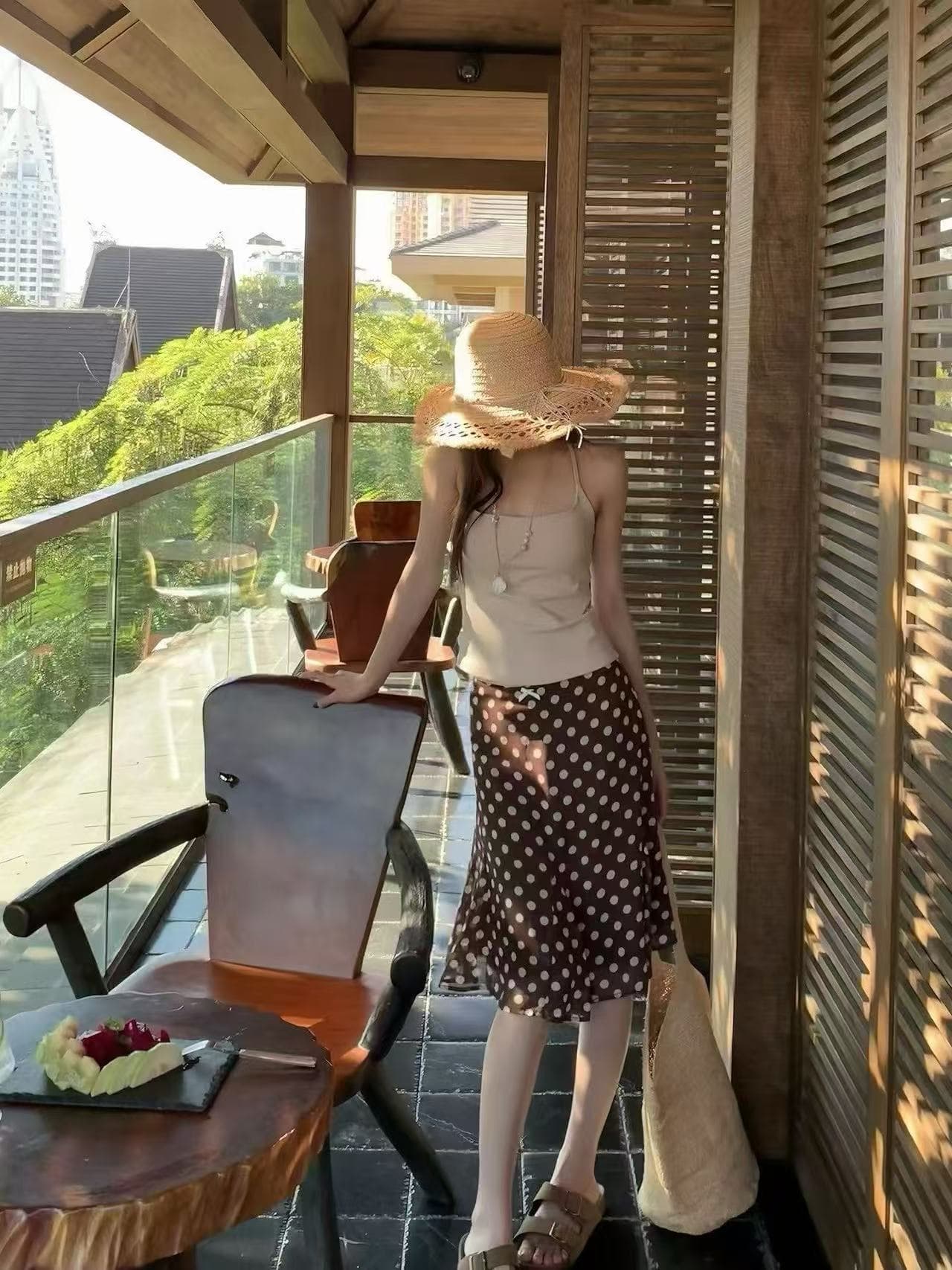 새로운 패션 자외선 차단 오픈 가디건 핫걸 슬립 아름다움 뒤로 허리밴드 도트 무늬 타이트 스커트 인어 꼬리 스커트 3종 세트 상세 이미지 4