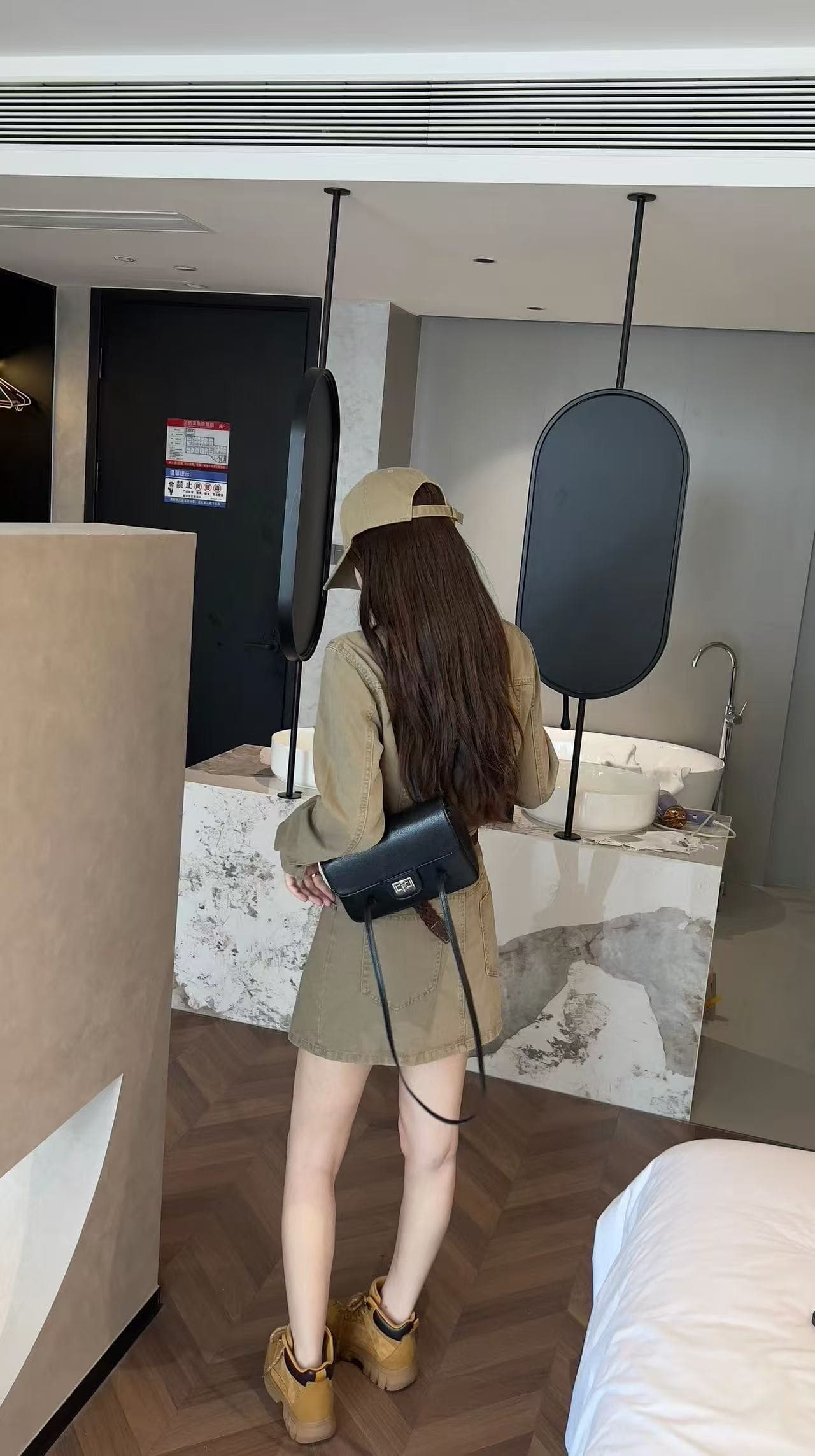 새로운 패션 슈퍼 잘 생긴 레트로 POLO 칼라 데님 롱 코트 셔츠 방귀 커튼 벨트 3 세트 이미지 3