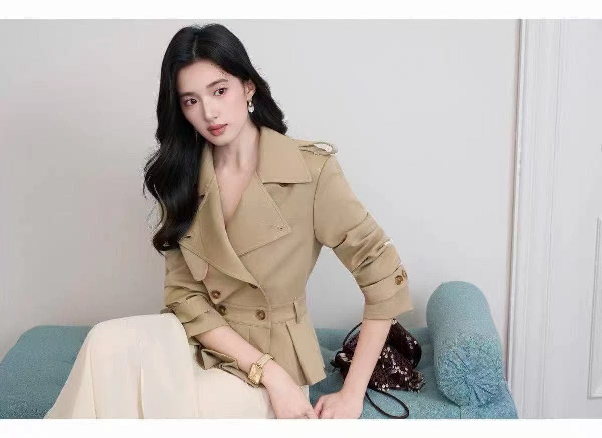 새로운 고급 센스 빛 럭셔리 명문 여성 바람 슬림해 보이는 허리 수축 재킷 재킷 허리밴드 케이크 치마 세트 상세 이미지 5