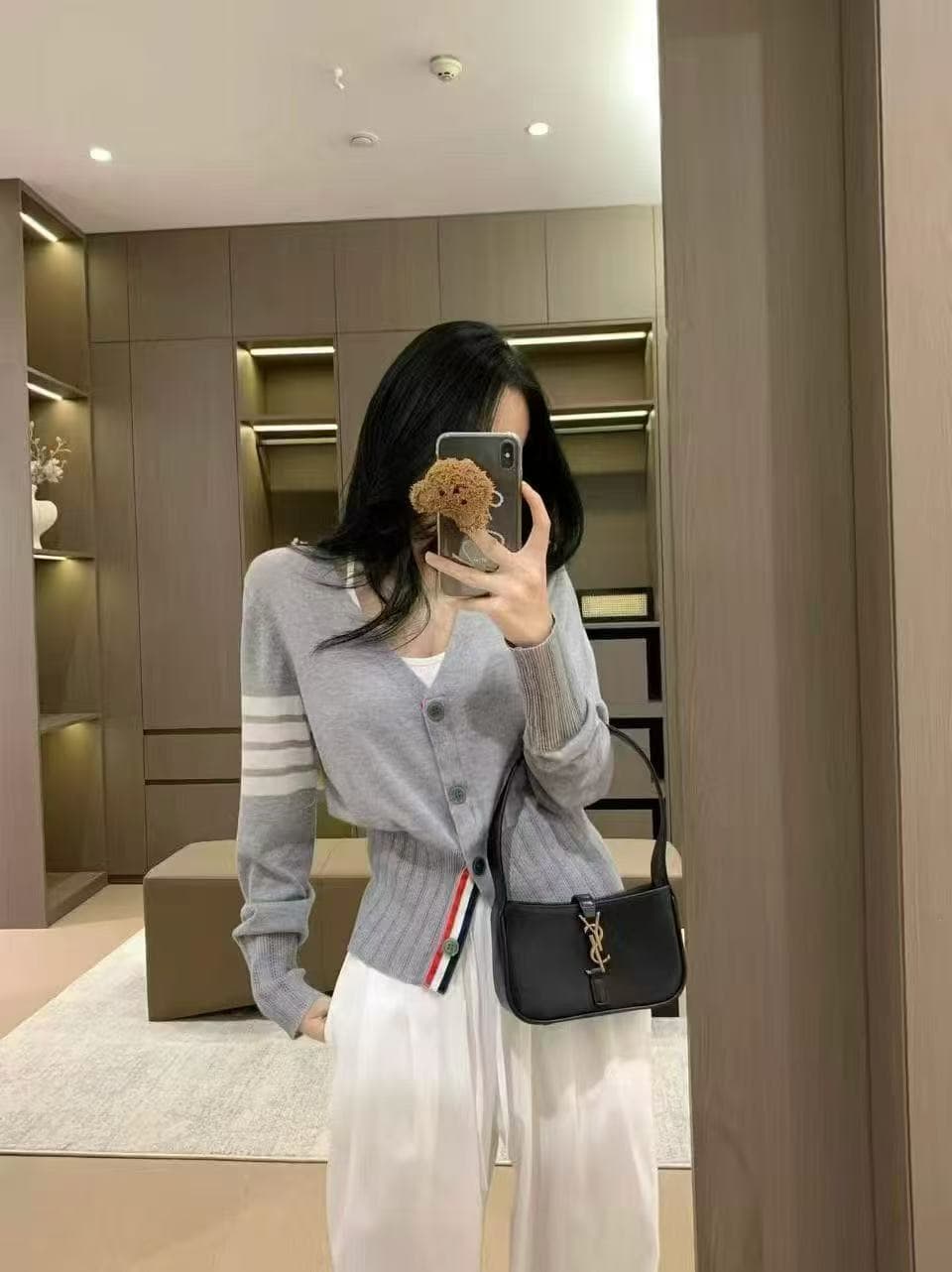 새로운 한 부서 학원 스타일 부드러운 찹쌀 느긋한 센스 니트 스웨터 슬립 허리밴드 캐주얼 바지 3 세트 상세 이미지 1