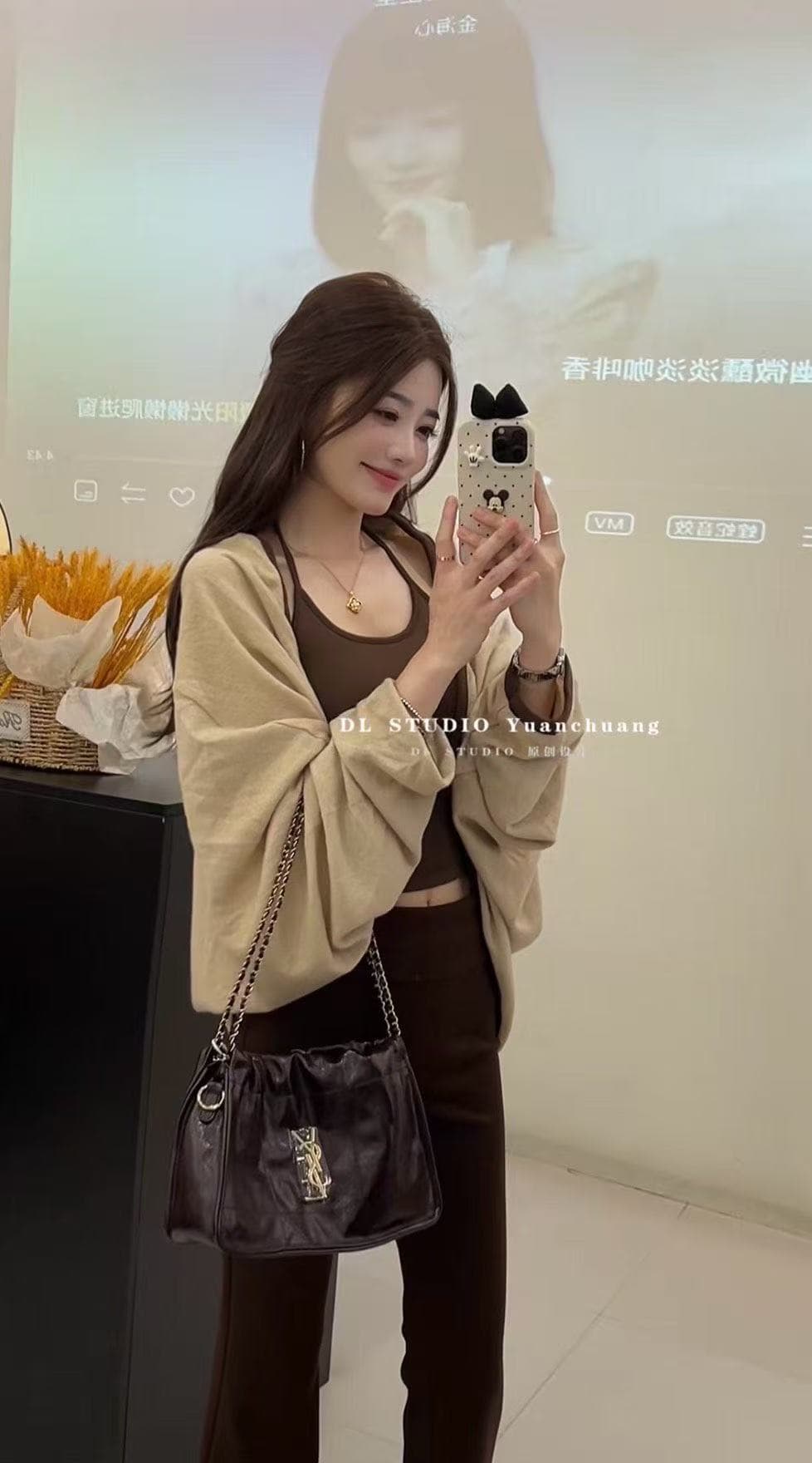 새로운 부드러운 바람 캐주얼 배트윙 소매 스웨터 오픈 가디건 행침 목 슬립 허리밴드 캐주얼 바지 3종 세트 상세 이미지 8
