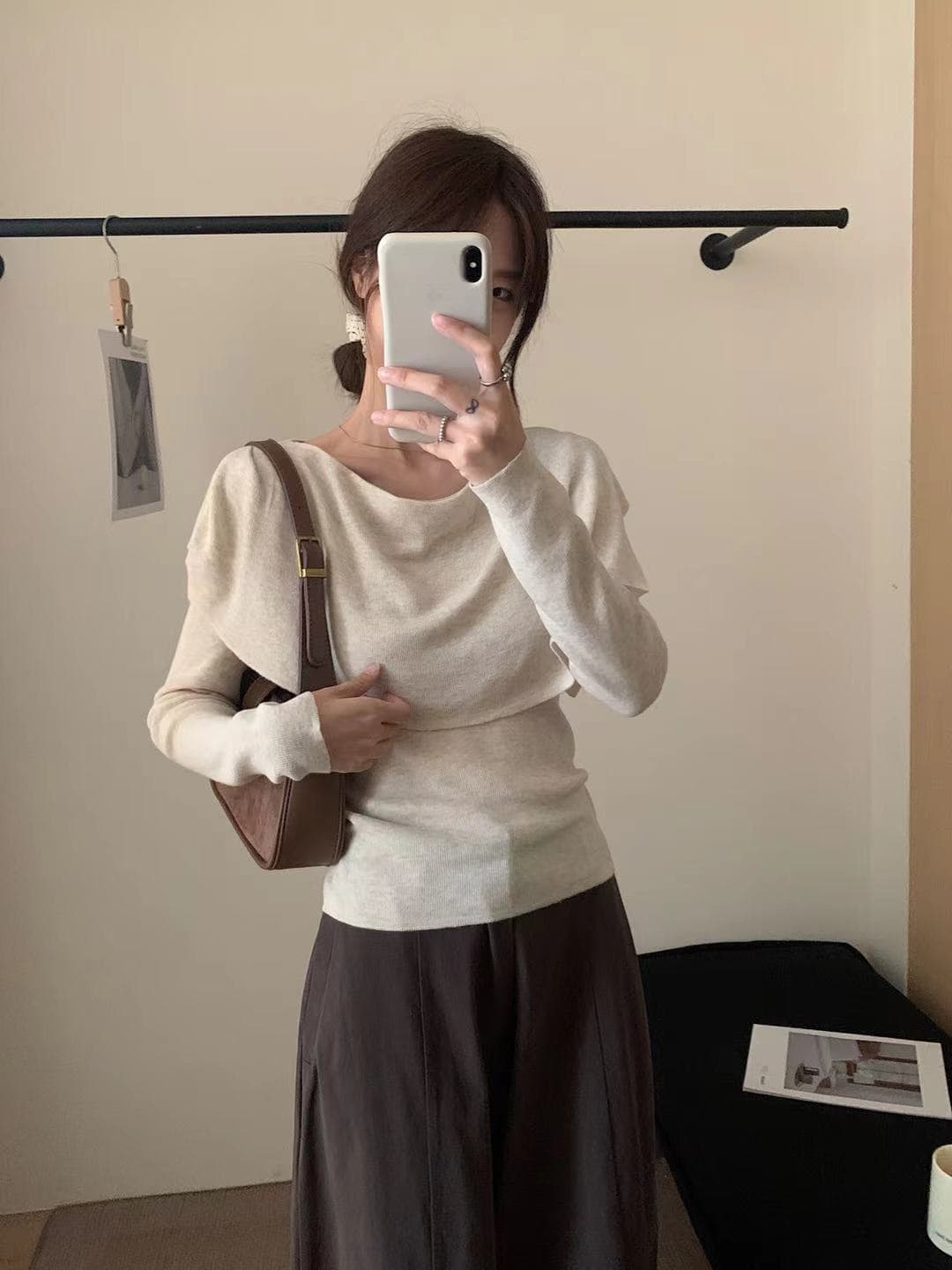 가을 켜기 새로운 미니멀리즘 일상 출퇴근 품격 니트 스웨터 그리고 흔들다 칼라 숄 투피스 세트 세트 한국 스타일 슬림해 보이는 맨위 상세 이미지 16