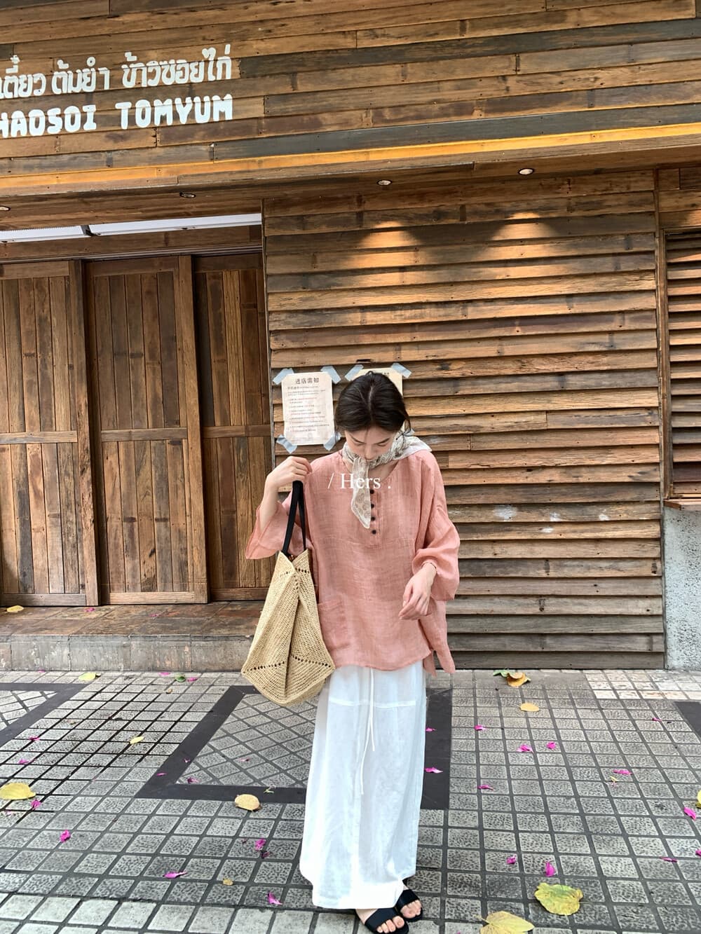 여름 켜기 새로운 hers 한국 스타일 미니멀리즘 레트로 출퇴근 반신 스커트 슬림해 보이는 일상 다용도 아마 펌프 로프 a 치마 상세 이미지 6