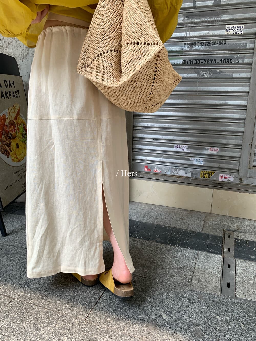 여름 켜기 새로운 hers 한국 스타일 미니멀리즘 레트로 출퇴근 반신 스커트 슬림해 보이는 일상 다용도 아마 펌프 로프 a 치마 상세 이미지 20