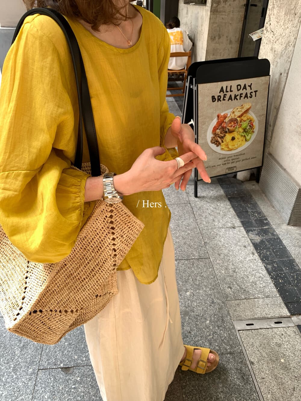 여름 켜기 새로운 hers 한국 스타일 미니멀리즘 일본식 출퇴근 레트로 편안함 100 라미 작은 셔츠 캐주얼 다용도 맨위 상세 이미지 10