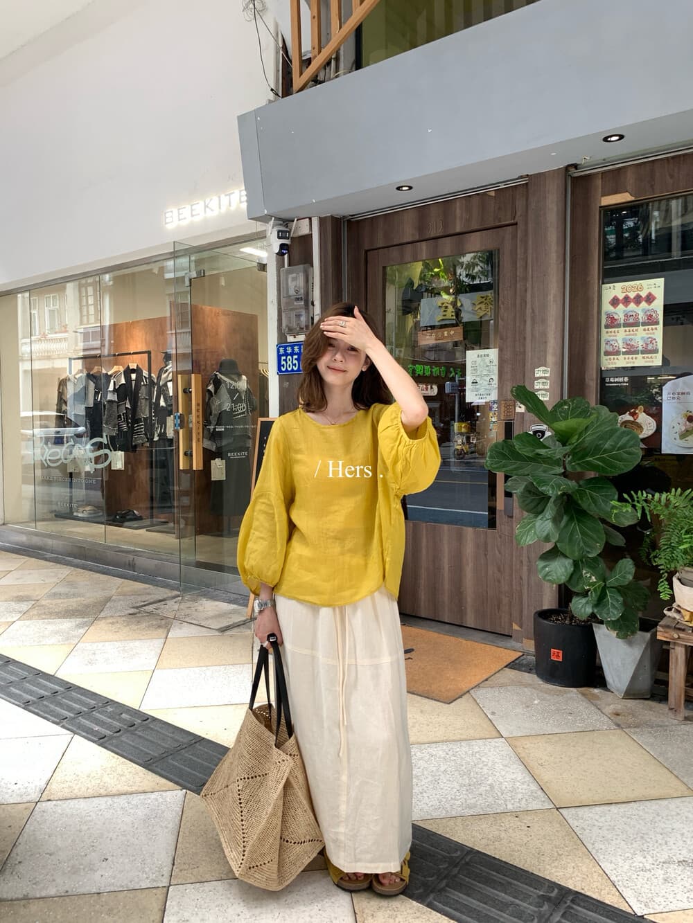 여름 켜기 새로운 hers 한국 스타일 미니멀리즘 일본식 출퇴근 레트로 편안함 100 라미 작은 셔츠 캐주얼 다용도 맨위 상세 이미지 18