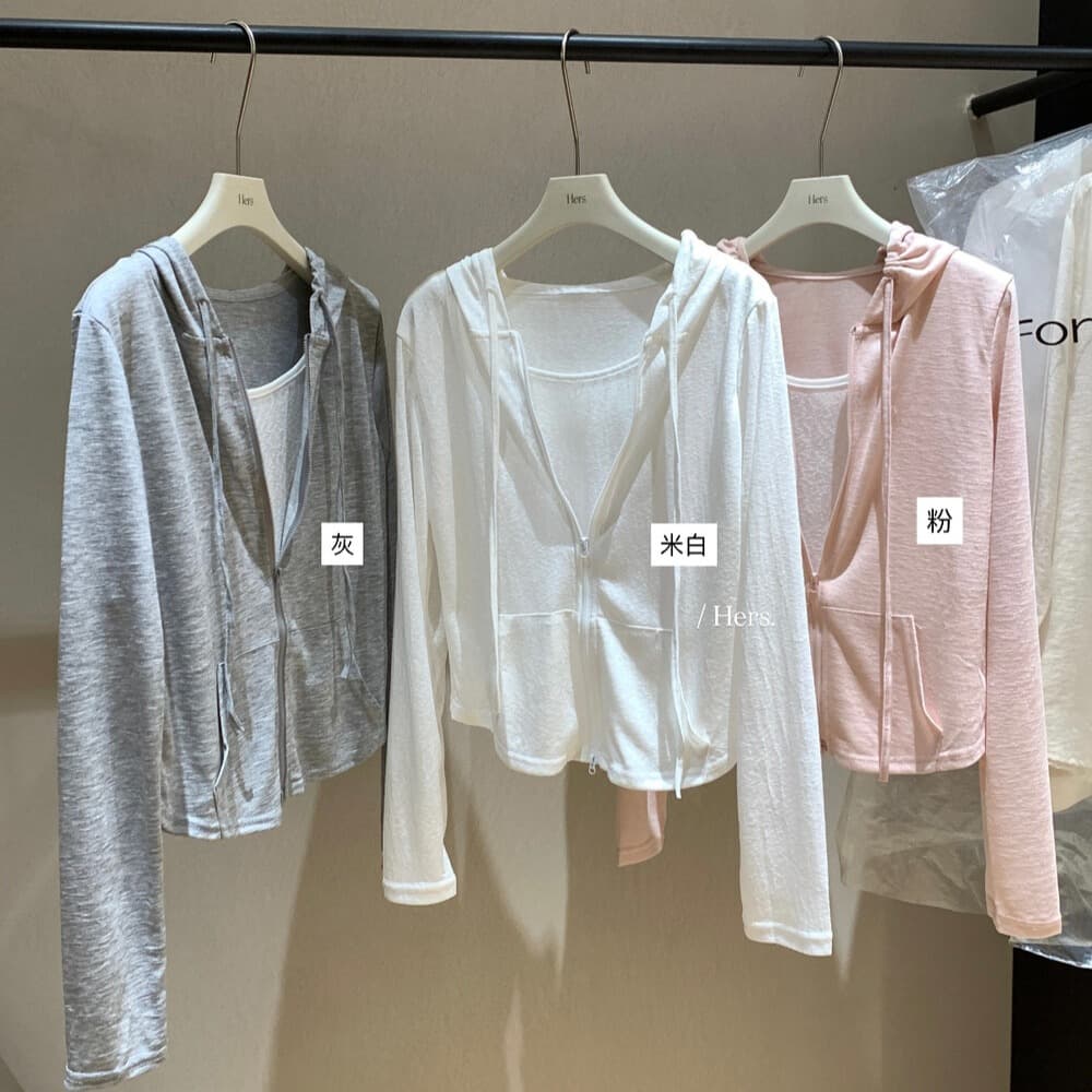 여름 켜기 새로운 hers 미니멀리즘 일상 출퇴근 페이크 레이어드 패치워크 후드 긴팔 티셔츠 캐주얼 슬림해 보이는 자외선 차단 맨위 이미지 5