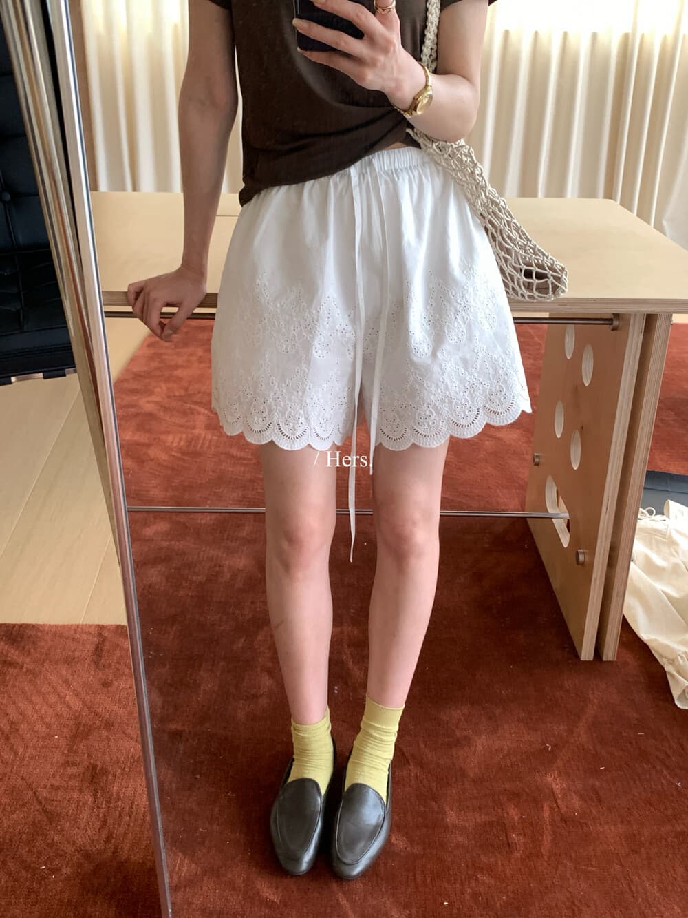 여름 켜기 새로운 hers 미니멀리즘 일상 비싼 가스 무용 자 센스 자카드 디자인 캐주얼 반바지 이미지 3