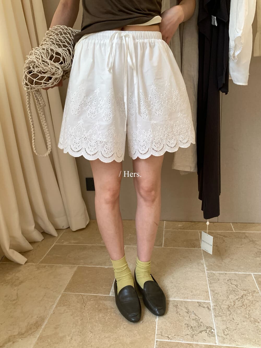 여름 켜기 새로운 hers 미니멀리즘 일상 비싼 가스 무용 자 센스 자카드 디자인 캐주얼 반바지 상세 이미지 15