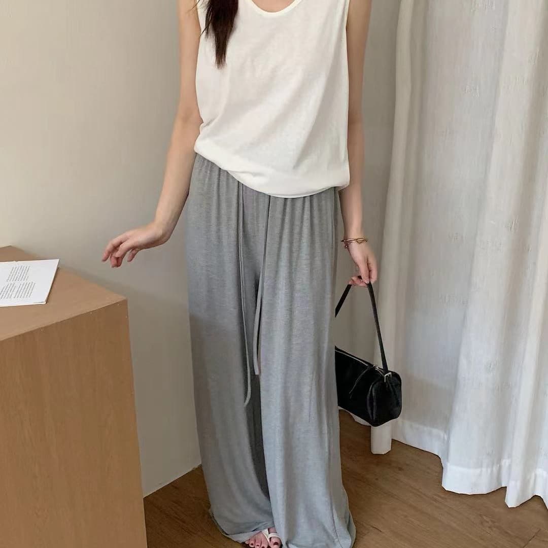 실사 여름 켜기 새로운 슈퍼 도루 가면 길다 다리 바지 재료 자이언트 편안한 물리학 온도 하강 캐주얼 바지 캐주얼 슬림해 보이는 긴 바지 이미지 6