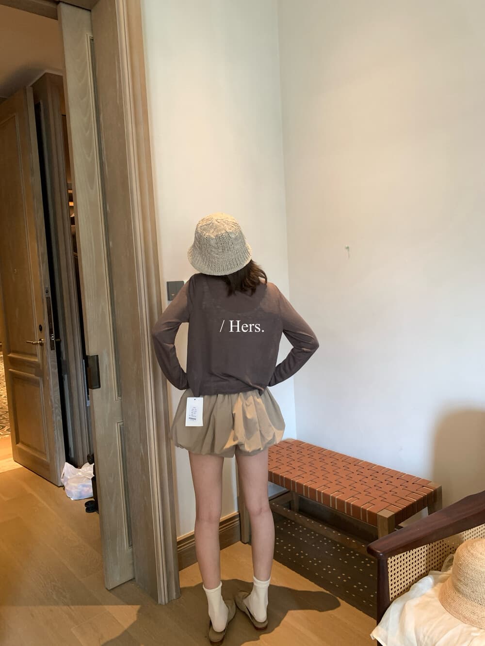 여름 켜기 새로운 hers 미니멀리즘 한 부서 디자인 센스 작은 꽃밭 캐주얼 반바지 캐주얼 슬림해 보이는 다용도 치마바지 상세 이미지 5
