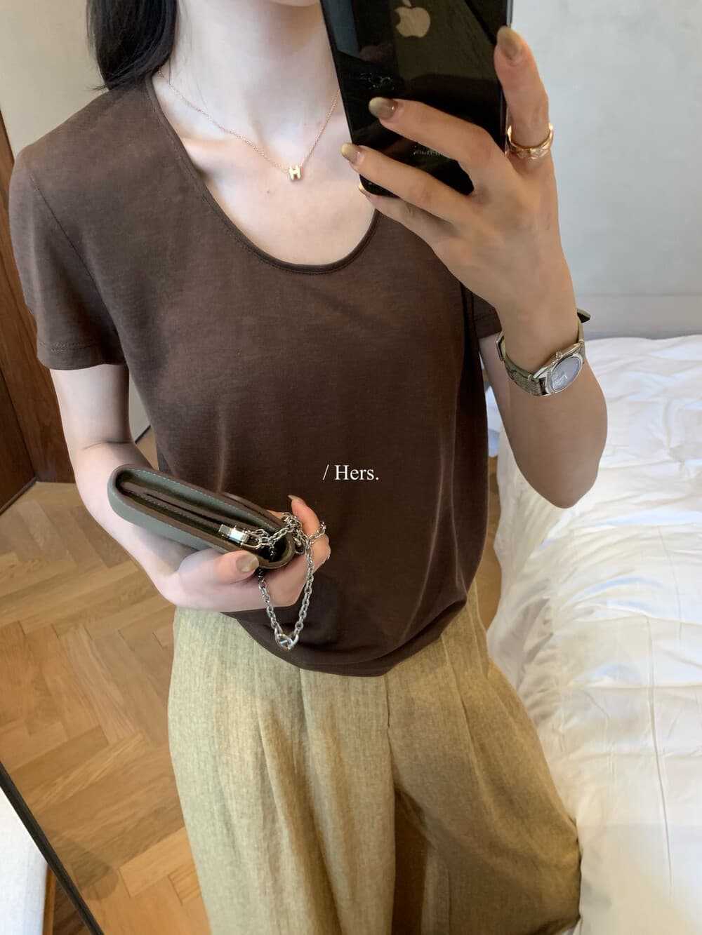 여름 켜기 새로운 hers 편안함 라이 경기 서울 얼음 센스 가면 단색 반팔 티셔츠 한국 스타일 캐주얼 슬림해 보이는 질감 맨위 상세 이미지 9