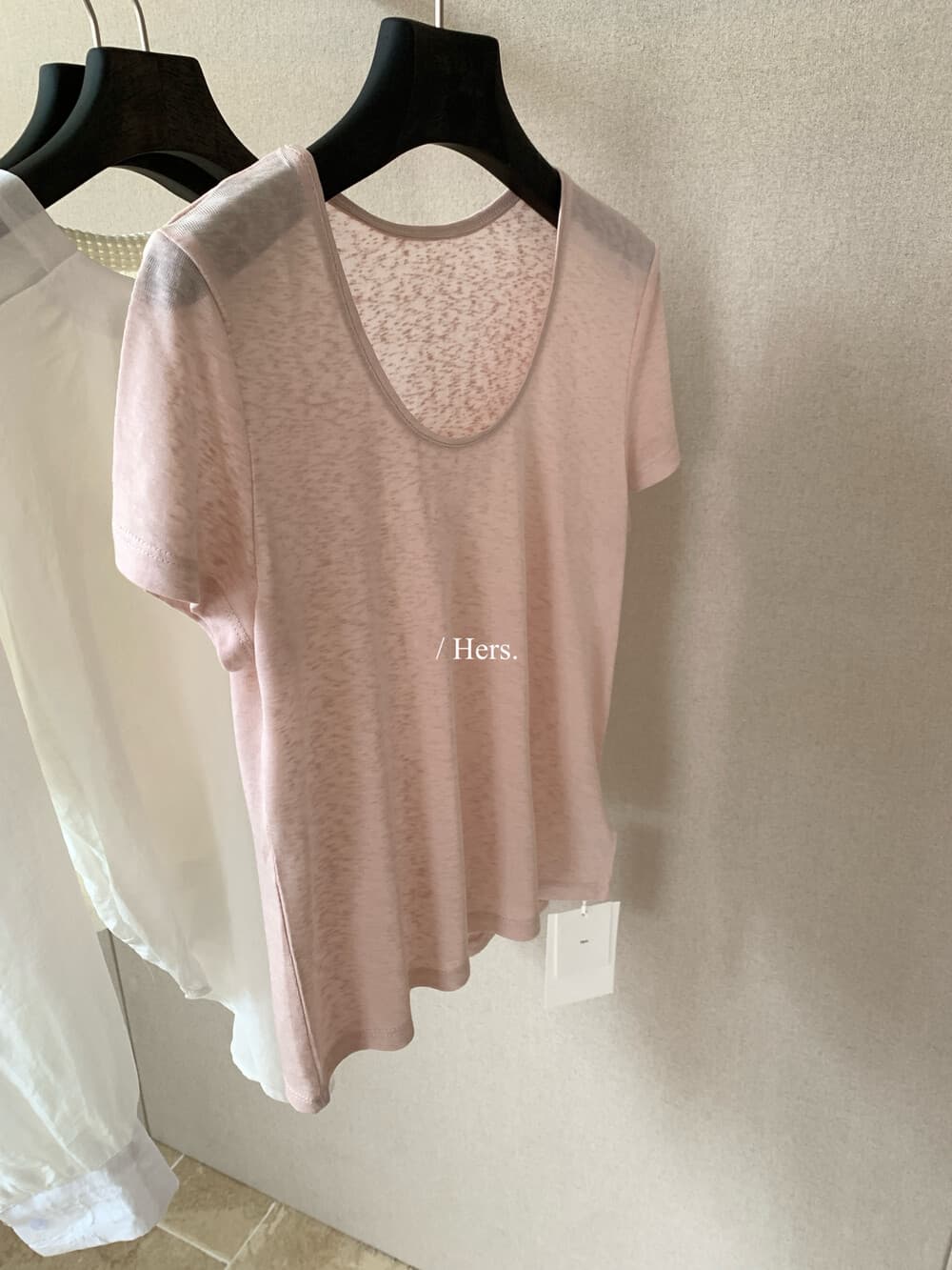 여름 켜기 새로운 hers 편안함 라이 경기 서울 얼음 센스 가면 단색 반팔 티셔츠 한국 스타일 캐주얼 슬림해 보이는 질감 맨위 상세 이미지 25