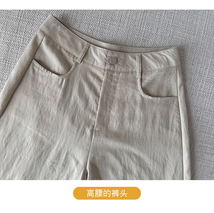 한 부서 미니멀리즘 바람 아마 랩스커트팬츠 바지 탈착식 디자인 센스 표지 고기 슬림해 보이는 패션 다용도 와이드 레그 팬츠 상세 이미지 10