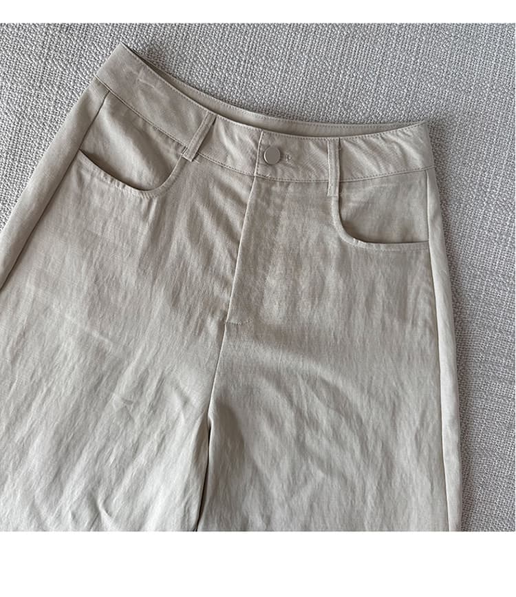 한 부서 미니멀리즘 바람 아마 랩스커트팬츠 바지 탈착식 디자인 센스 표지 고기 슬림해 보이는 패션 다용도 와이드 레그 팬츠 상세 이미지 30