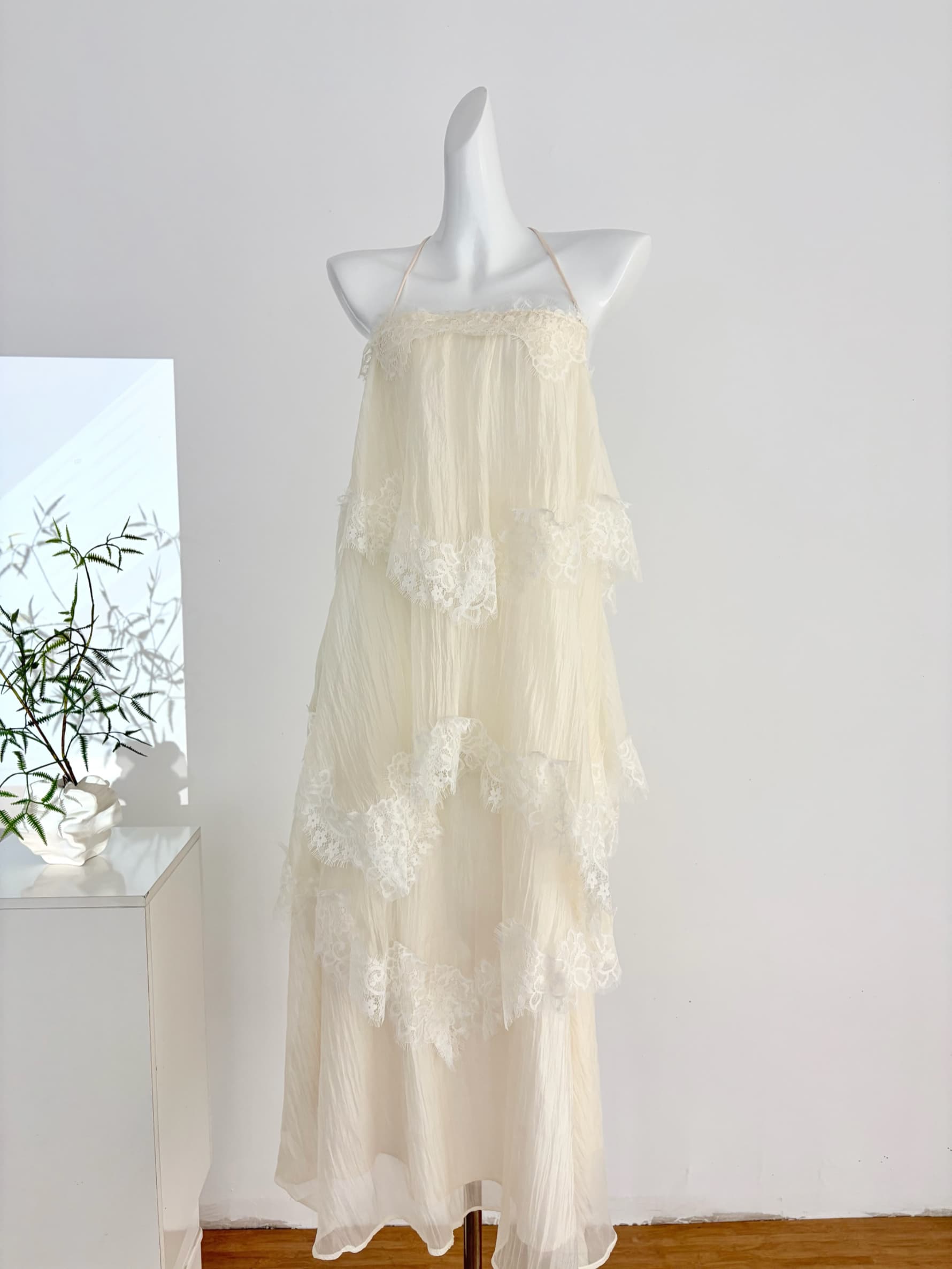 skk store 인시 튜 수여 됨 aj 높음 제품 질감 무거운 작업 레이스 슬립 드레스 길다 쇼트 스타일 봄 여름 여성 이미지 3