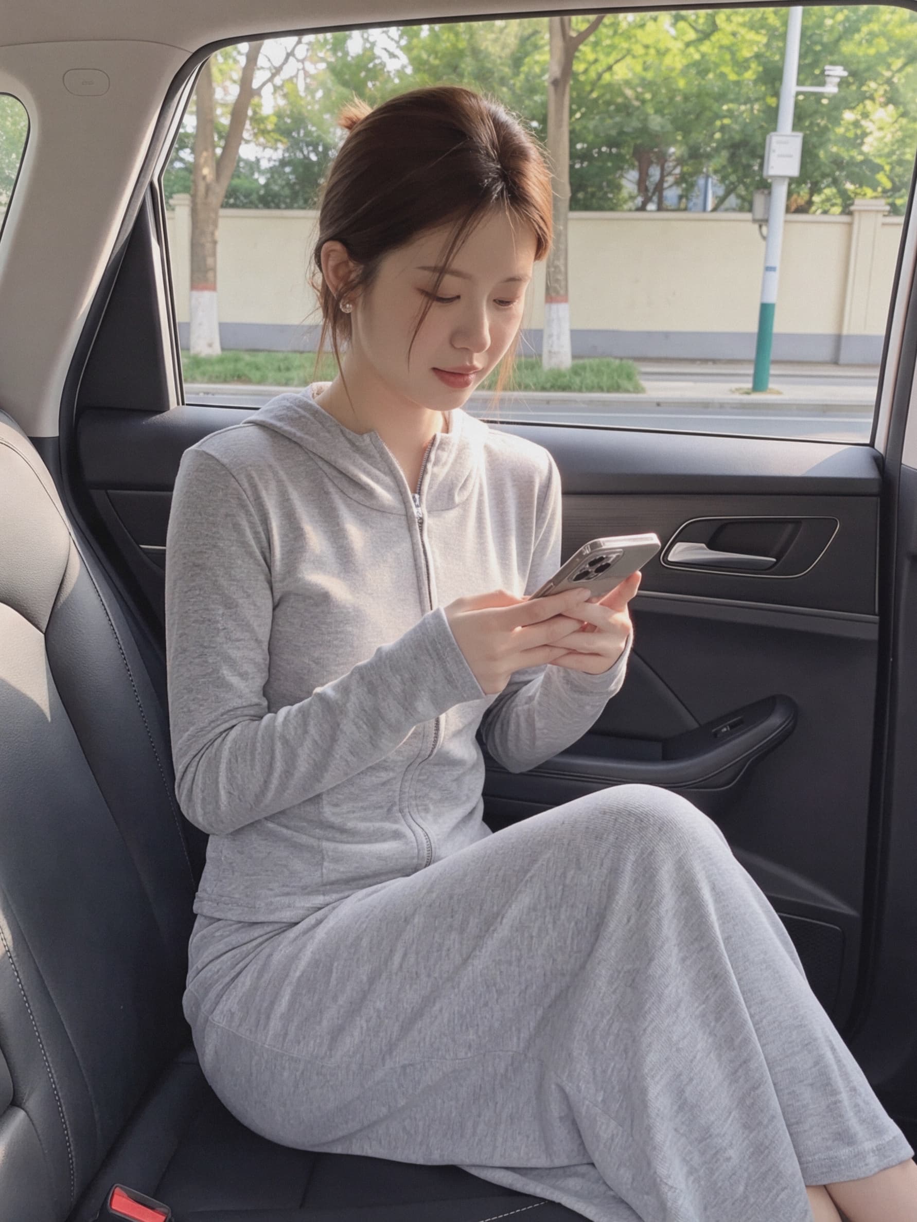 실사 재고 있음 2026 이른 가을 새로운 몸매 가꾸기 지퍼 니트 후드 지퍼 반신 스커트 롱 스커트 투피스 슈트 상세 이미지 2