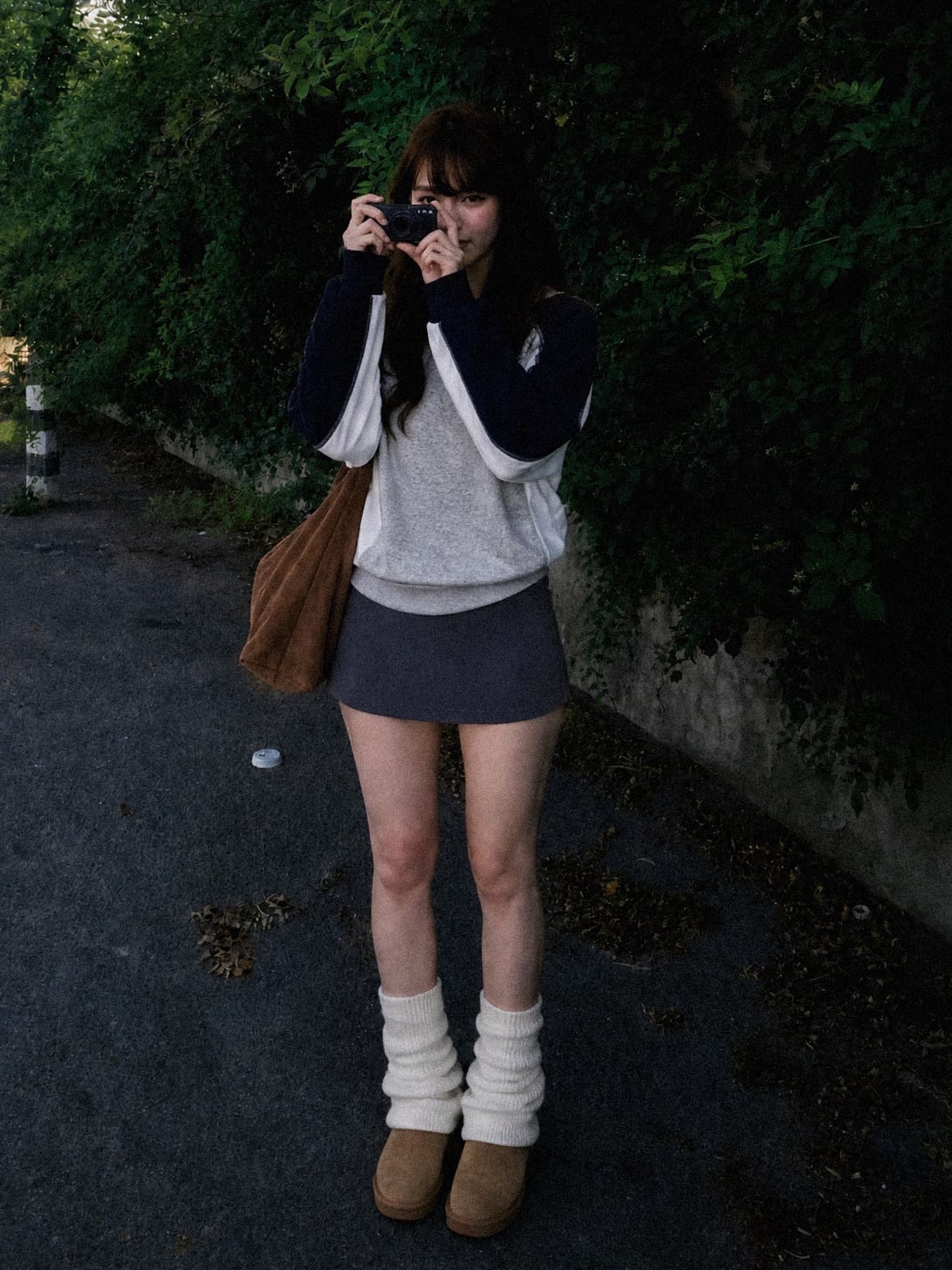 실사 재고 있음 가을 신제품 배색 패치워크 캐주얼 루즈핏 라운드 넥 후드티 여성 아메리칸 레트로 털 서클 순면 상세 이미지 3
