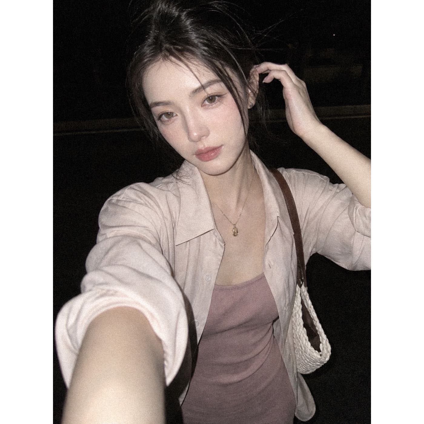 실사 재고 있음 프랑스식 부드러운 핑크색 슬립 여성 드레스 여름 품격 몸매 가꾸기 타이트 스커트 롱 스커트 자외선 차단 열기 이미지 5
