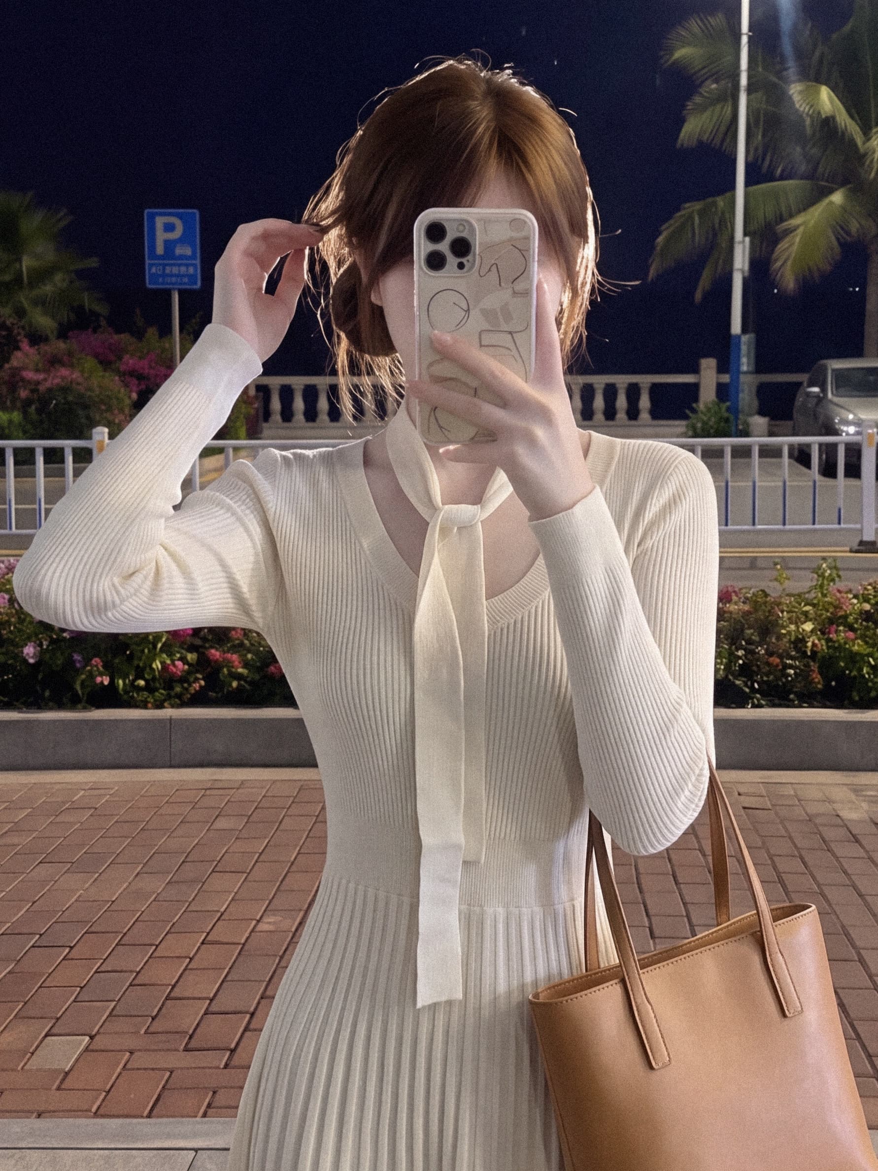 실사 재고 있음 품격 소녀 센스 레이스업 V넥 몸매 가꾸기 드레스 부유 한 가족 천 골드 miu 부서 착용 가져 가라. 가을 상세 이미지 4