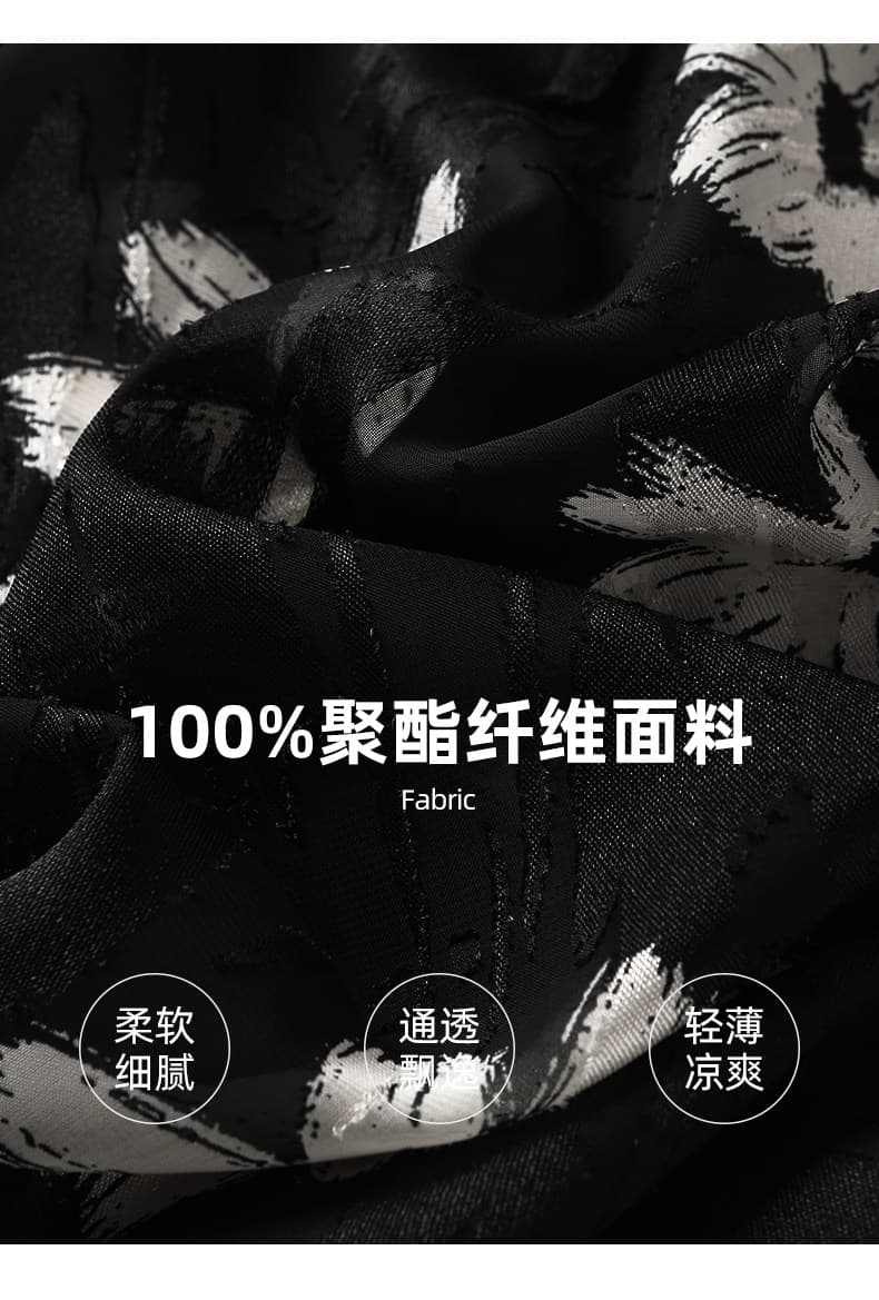 원본 품질 2026 여름 새로운 인기 하이웨이스트 슬림해 보이는 루즈핏 느긋한 우아한 프린트 캐주얼 와이드 레깅스 바지 상세 이미지 2