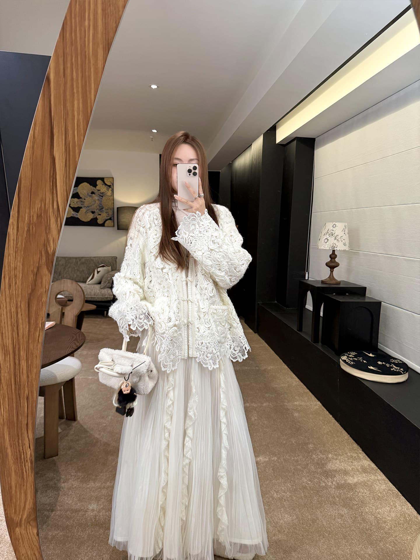 밤 ~ 중 왈츠 화이트 슈퍼 부드러운 인터넷 레이스 레이스 패치워크 반신 스커트 2026 새로운 상세 이미지 29