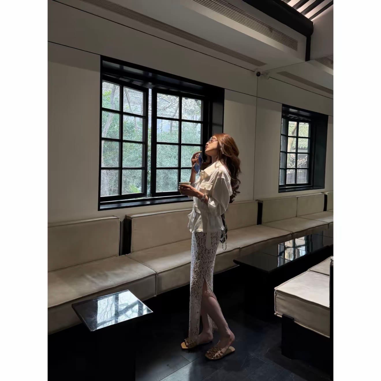 yang 봄 새로운 품격 부드러운 물 용해 꽃 봉오리 실크 반신 스커트 95 센트 이미지 2