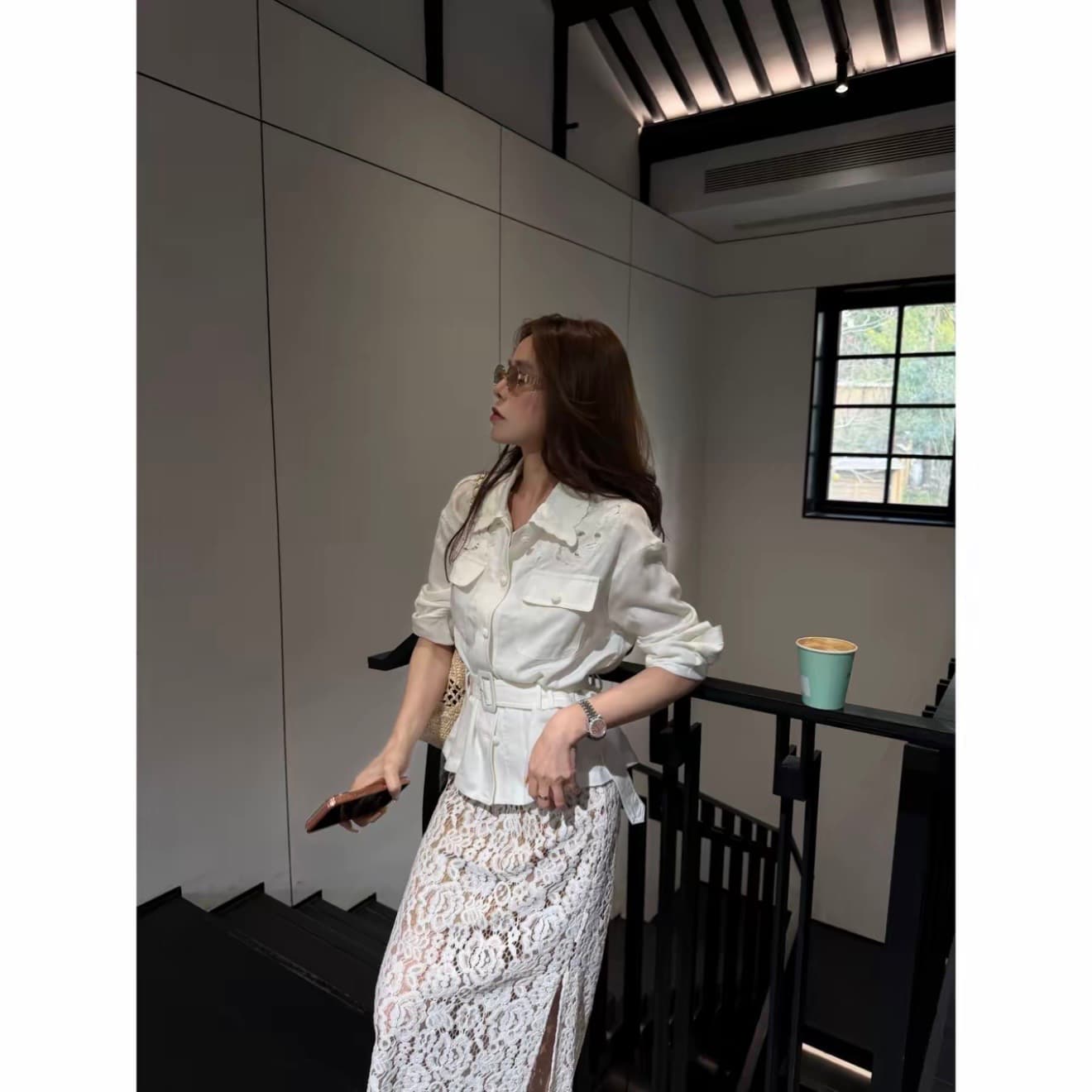 yang 봄 새로운 품격 부드러운 물 용해 꽃 봉오리 실크 반신 스커트 95 센트 상세 이미지 5