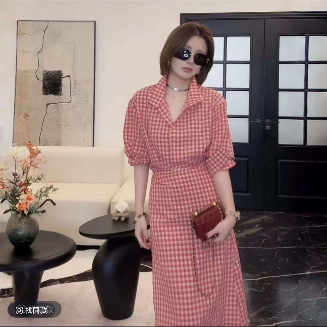 yijin 오리지널 빛 럭셔리 디자이너 섹션 스타일 셔츠 드레스 이미지 2