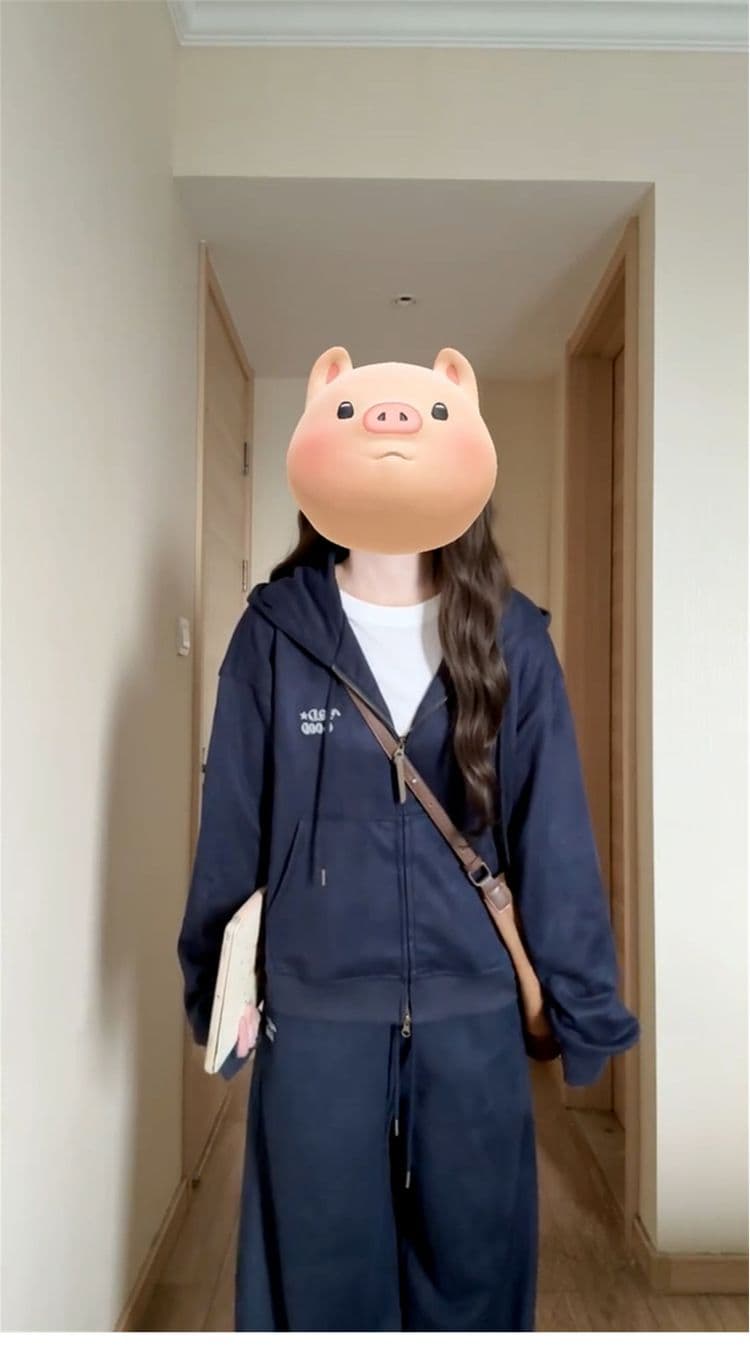 얇은 스타일 털이 있는 봄 가을 새로운 오픈 가디건 후드 티 스웨터 세트 여자 학생 루즈핏 다용도 투피스 세트 상세 이미지 11