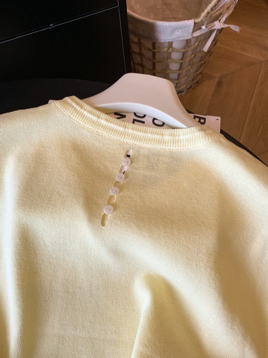 한 부서 chic 작은 날다 소매 짠 셔츠 여성 2026 여름 새로운 비즈 체인 티셔츠 펌프 로프 디자인 센스 작은 맨위 상세 이미지 10