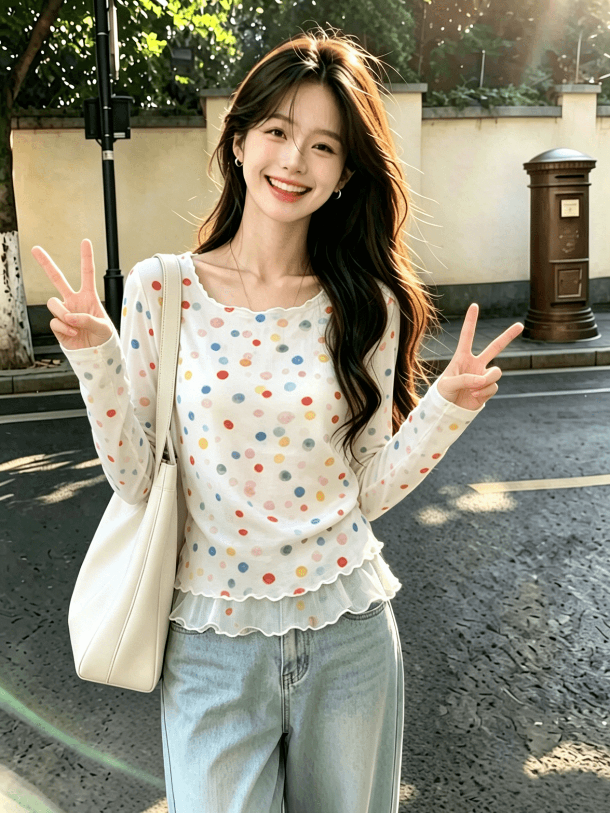 실사 달콤함 연령 감소 프린트 긴팔 티셔츠 얇고 가벼운 통기성 자외선 차단 의류 몸매 가꾸기 외출용 슈퍼 잘 생긴 맨위 여성 여름 이미지 4