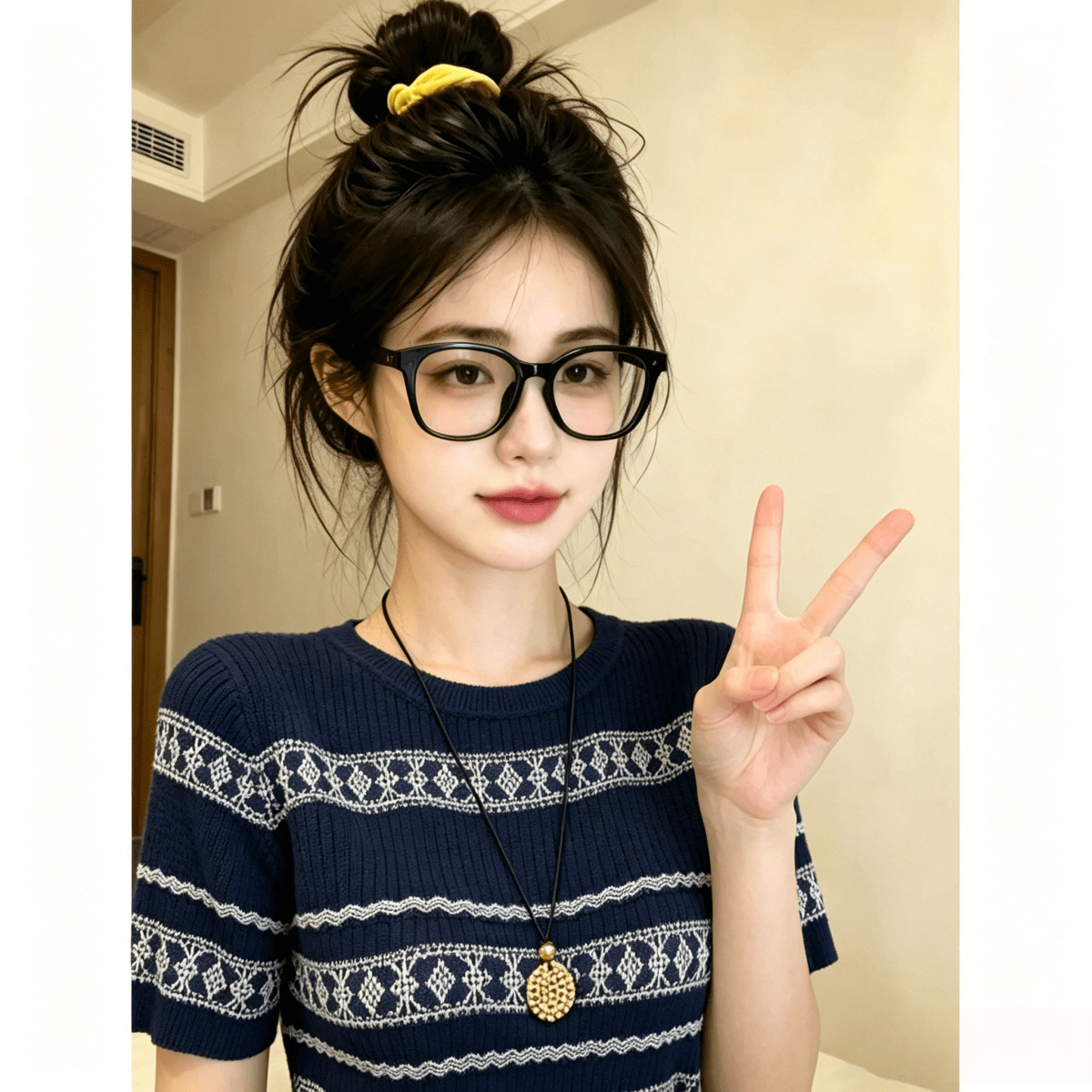 레트로 문예 바람 니트 반팔 여성 2026 여름 새로운 프랑스식 스트라이프 자카드 얇은 스타일 티셔츠 통기성 맨위 이미지 4