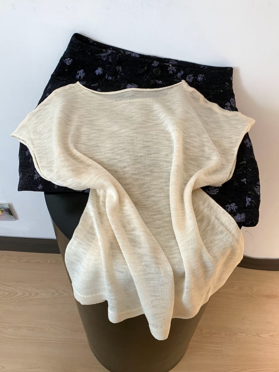실사 한 부서 루즈핏 디스플레이 심지어 어깨 소매 맨위 측면 핀치 Pleat 디자인 센스 부드러운 바람 얼음 센스 니트 스웨터 여성 상세 이미지 14