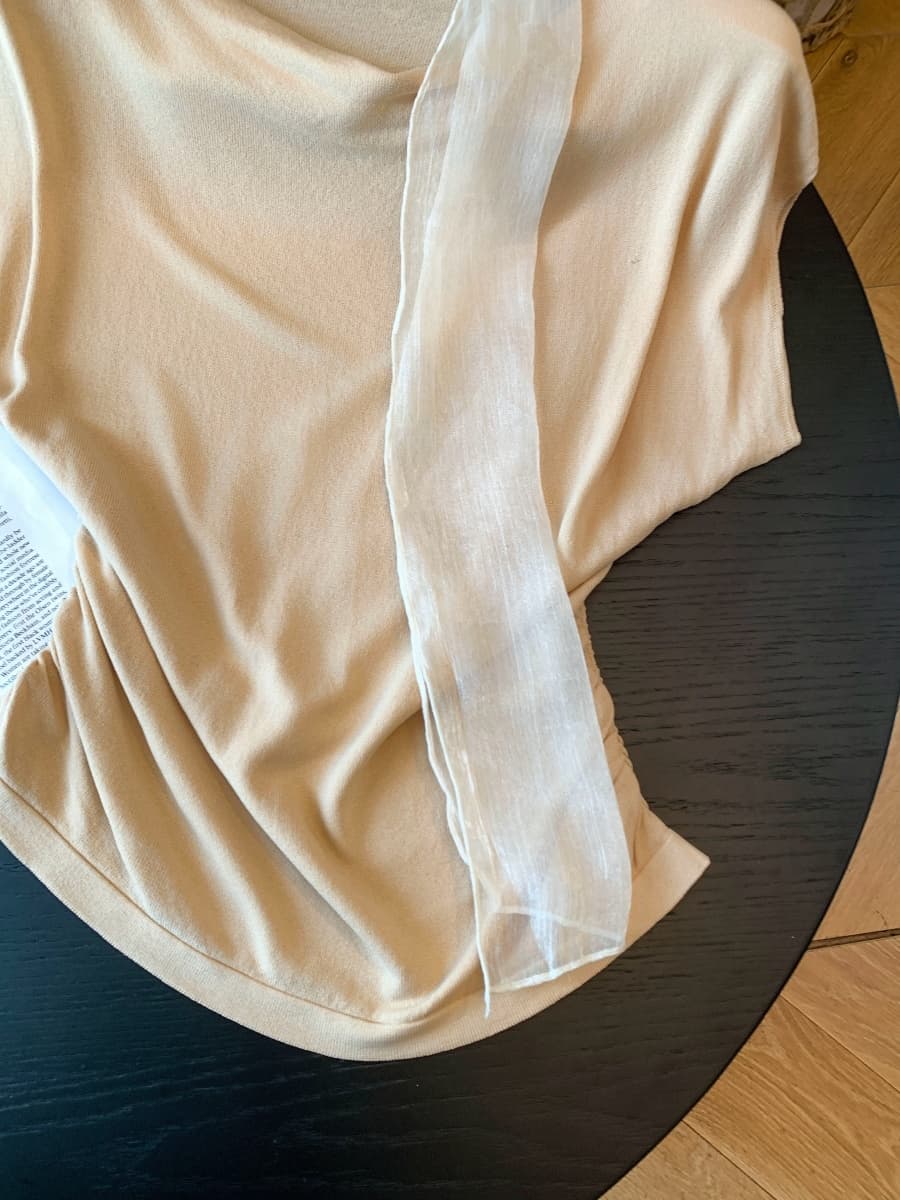 실사 프랑스식 사소한 빛 요리 한 바람 흔들다 칼라 민소매 리본 니트 맨위 여성 여름 고급 센스 품격 조끼 상세 이미지 7
