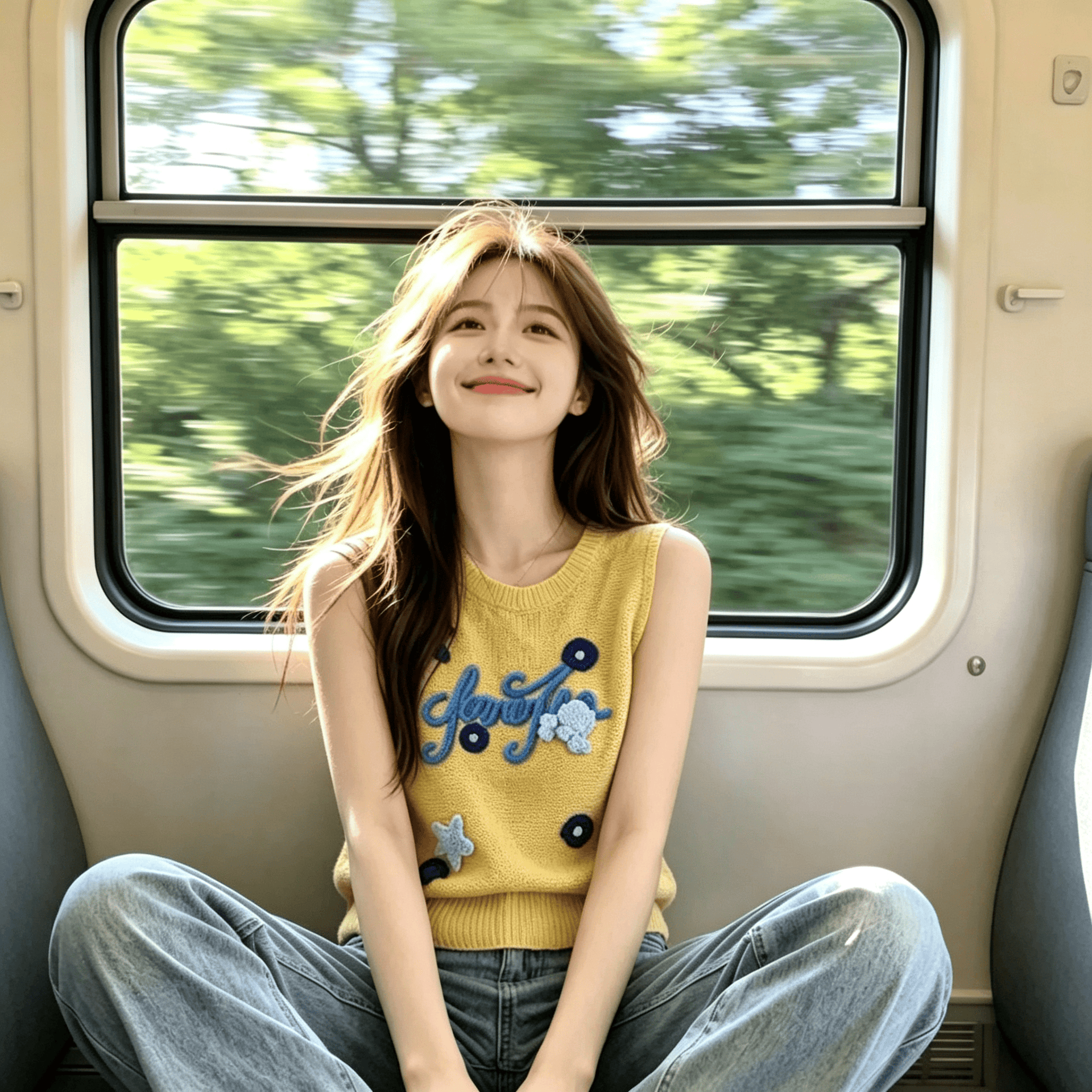 보존 섹션 추천 부드러운 바람 알파벳 자카드 라운드 넥 니트 조끼 여성 여름 새로운 품격 슬림해 보이는 맨위 이미지 3