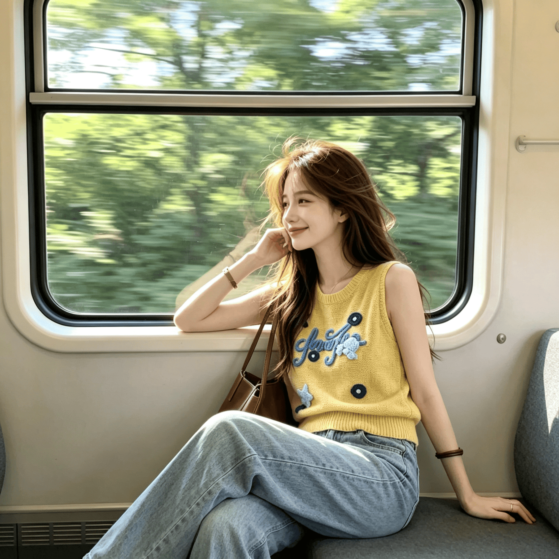 보존 섹션 추천 부드러운 바람 알파벳 자카드 라운드 넥 니트 조끼 여성 여름 새로운 품격 슬림해 보이는 맨위 상세 이미지 2