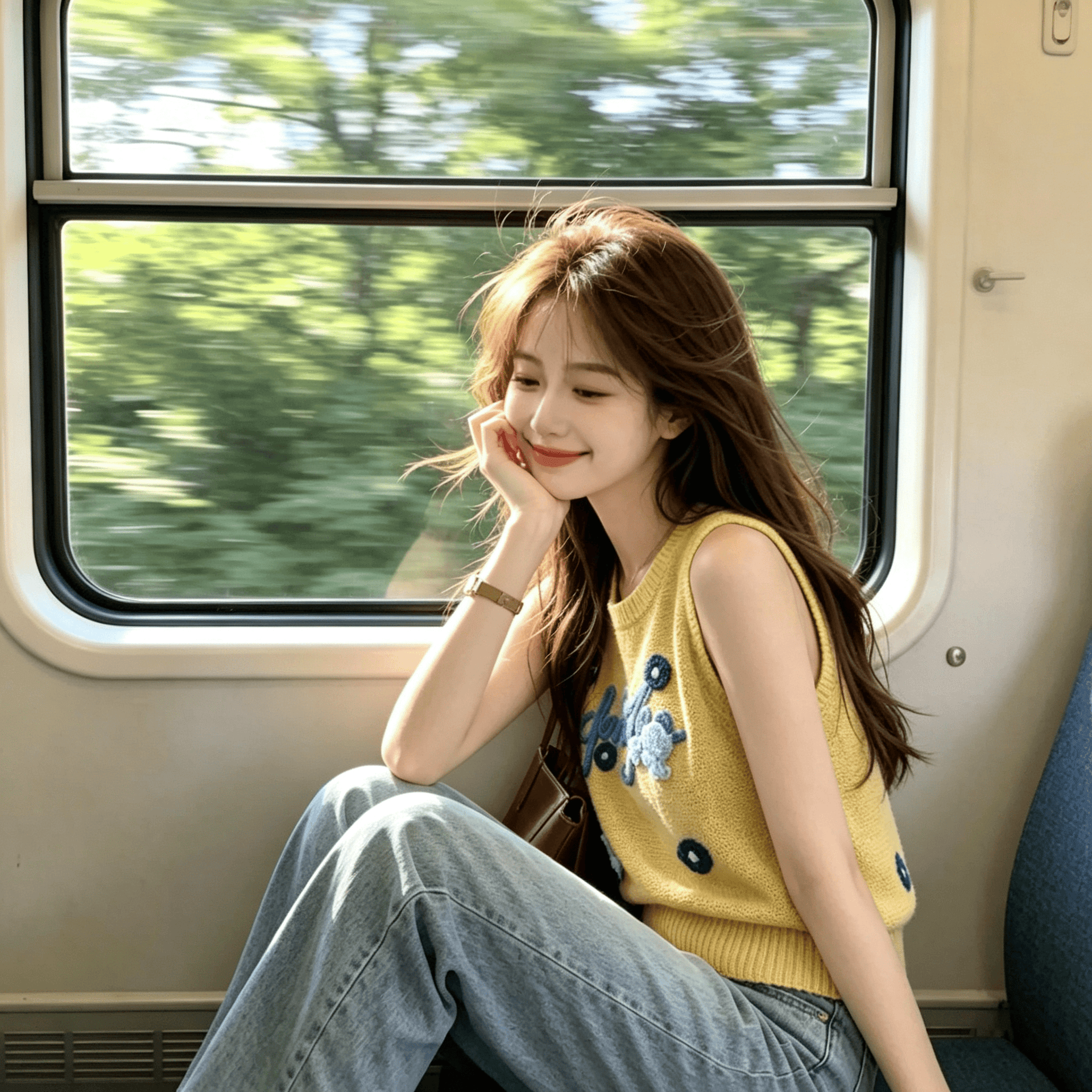 보존 섹션 추천 부드러운 바람 알파벳 자카드 라운드 넥 니트 조끼 여성 여름 새로운 품격 슬림해 보이는 맨위 상세 이미지 4