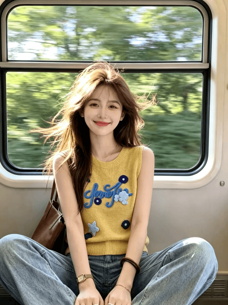 보존 섹션 추천 부드러운 바람 알파벳 자카드 라운드 넥 니트 조끼 여성 여름 새로운 품격 슬림해 보이는 맨위 상세 이미지 20