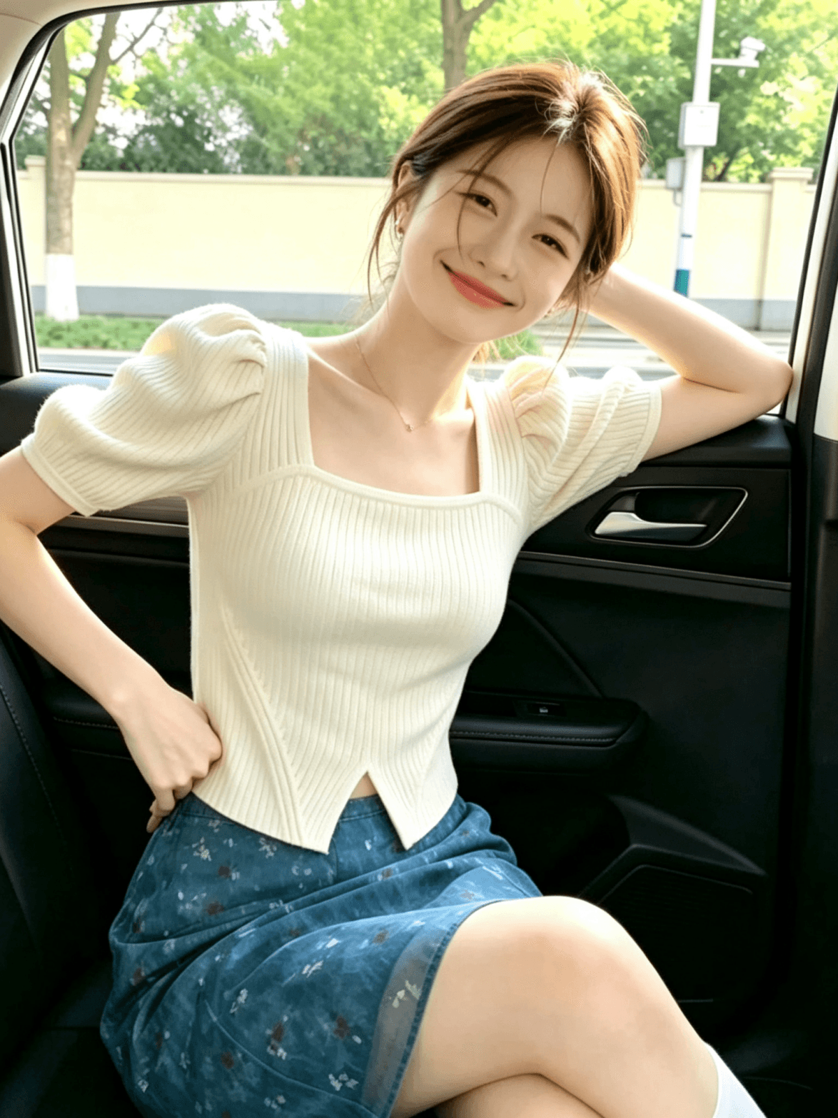 보존 섹션 추천 프랑스식 순수한 욕망 바람 광장 칼라 거품 소매 니트 스웨터 여성 여름 연령 감소 외국 가스 몸매 가꾸기 맨위 상세 이미지 1