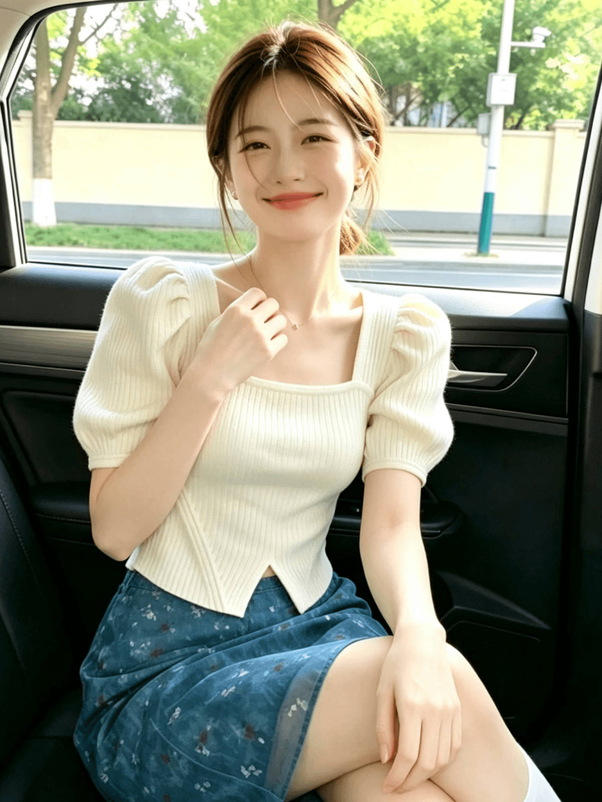 보존 섹션 추천 프랑스식 순수한 욕망 바람 광장 칼라 거품 소매 니트 스웨터 여성 여름 연령 감소 외국 가스 몸매 가꾸기 맨위 상세 이미지 3