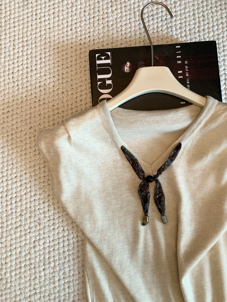 레트로 외국 가스 V넥 니트 민소매 조끼 여자 이른 가을 스카프 리본 허리 수축 외부 가져 가라. 스택 착용 조끼 맨위 상세 이미지 19
