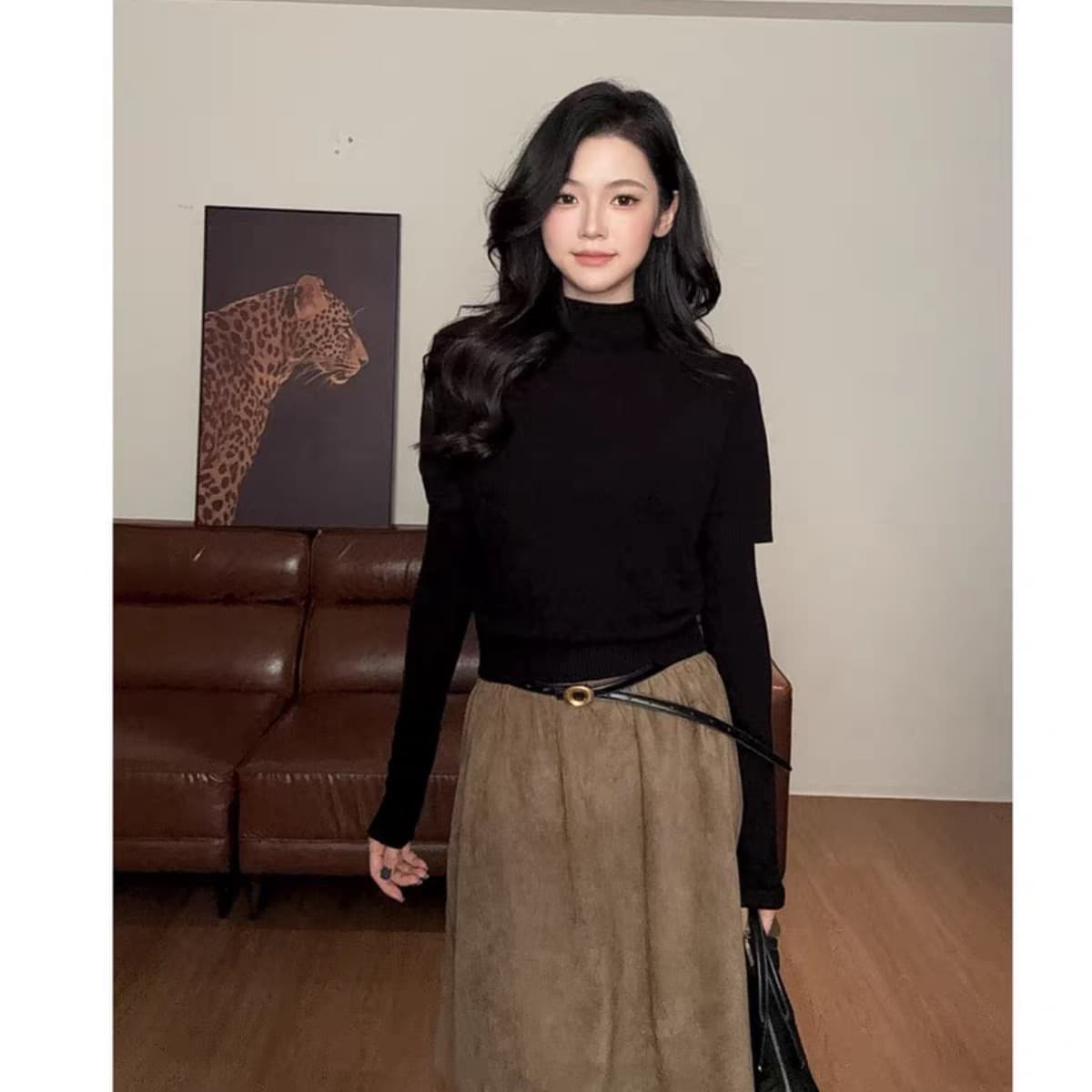 zouyashifa 작은 대중 디자인 센스 품격 캐주얼 고급 센스 모직물 맨위 직접 파이 표준 가져 가라. 이미지 5