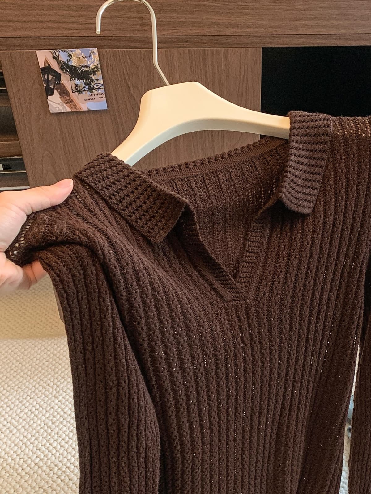 한 부서 학원 스타일 폴로 칼라 스트라이프 니트 스웨터 여성 이른 가을 새로운 패션 다용도 디자인 센스 슬림해 보이는 긴팔 맨위 상세 이미지 16