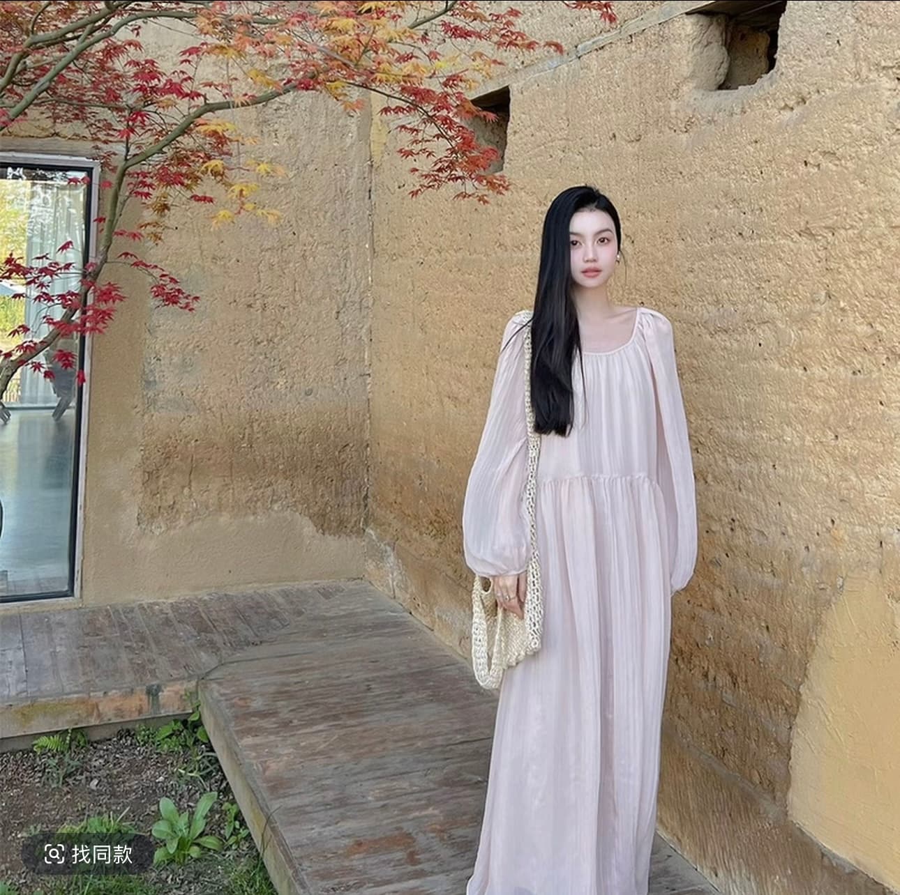202 이른 가을 새로운 디스플레이 화이트 루즈핏 표지 고기 프랑스식 품격 드레스 이미지 4