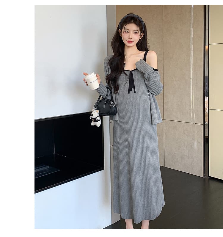 2026 가을 새로운 니트 한국 스타일 재킷 드레스 투피스 세트 상세 이미지 40