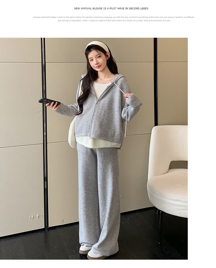 2026 가을 겨울 새로운 임산부 긴팔 후드 페이크 레이어드 세트 가을 겨울 루즈핏 슬림해 보이는 느긋한 바람 세트 상세 이미지 21